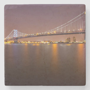 Ben Franklin Bridge Stone Coaster