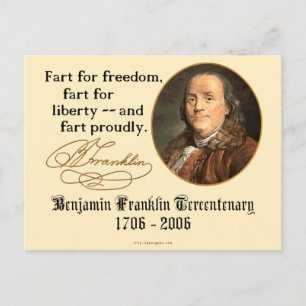 Ben Franklin - Fart Proudly Postcard