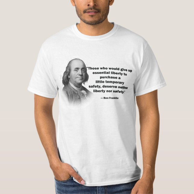 Ben Franklin gun control quote - Men's Shirt (Front)