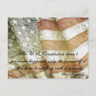 Ben Franklin Happiness Quote Postcard