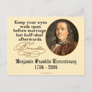Ben Franklin - Marriage Postcard