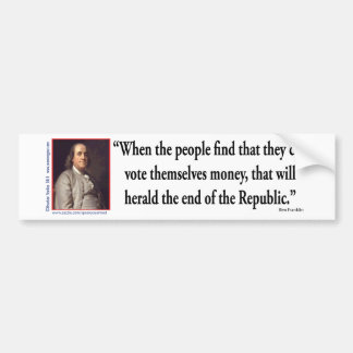 Ben Franklin on Democracy Bumper Sticker