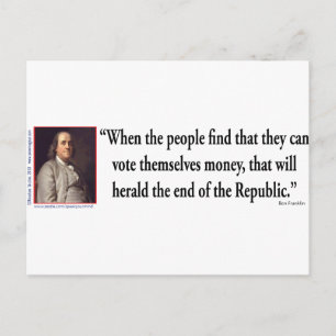 Ben Franklin on Democracy Postcard