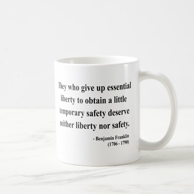 Ben Franklin Quote 1a Coffee Mug (Right)