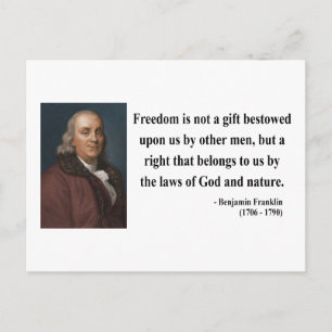 Ben Franklin Quote 4b Postcard