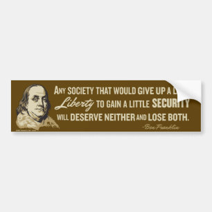 Ben Franklin Quote Bumper Sticker