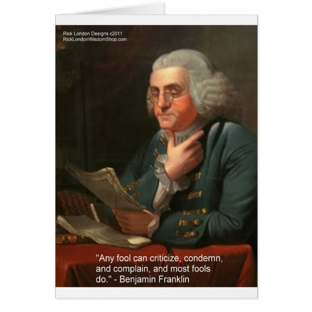 Ben Frankling Wisdom Quote "Any Fool" Gifts & Card (Front)