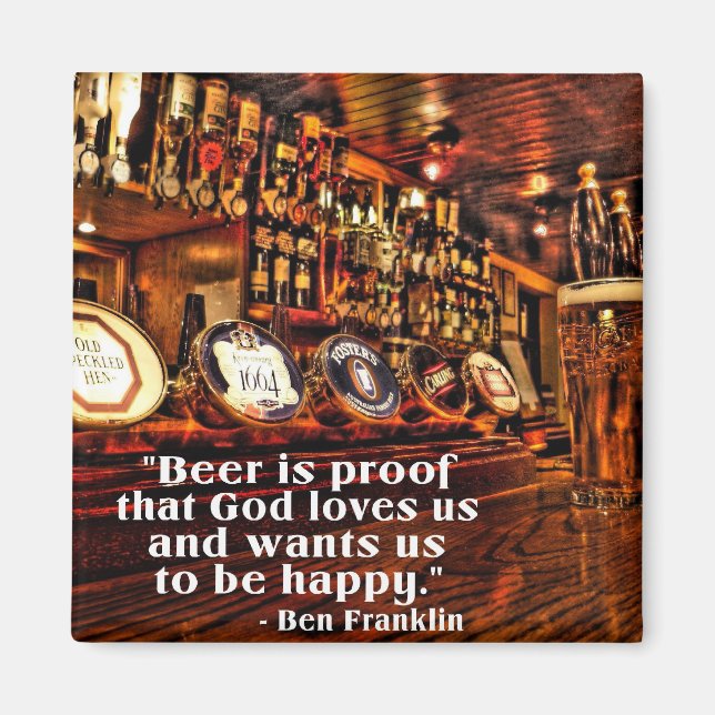 Ben Franklin's Famous Beer Quote Magnet (Front)