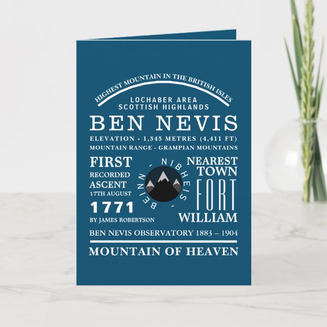 Ben Nevis, Mountain Expedition Information Card (Front)
