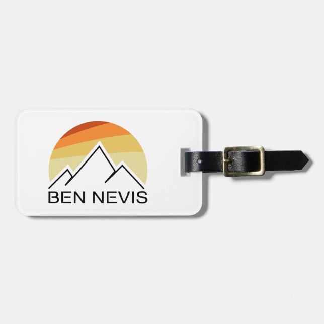 Ben Nevis Retro Luggage Tag (Front Horizontal)