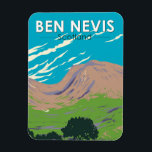 Ben Nevis Scotland Travel Art Vintage Magnet<br><div class="desc">Ben Nevis in a vector art style. Ben Nevis is the highest mountain in Scotland,  the United Kingdom and the British Isles.</div>