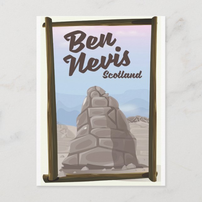 Ben Nevis Scotland travel poster Postcard (Front)