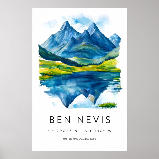 Ben Nevis Watercolor 1 Poster (Front)