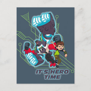 Ben & Omni-Enhanced Four Arms - It's Hero Time Invitation Postcard