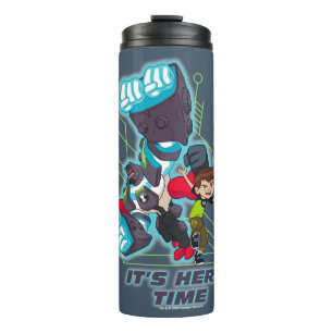 Ben & Omni-Enhanced Four Arms - It's Hero Time Thermal Tumbler