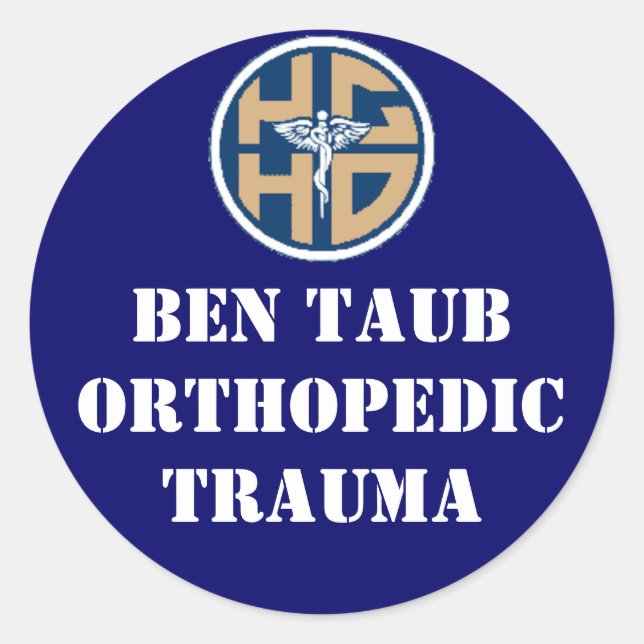 ben taub ortho classic round sticker (Front)