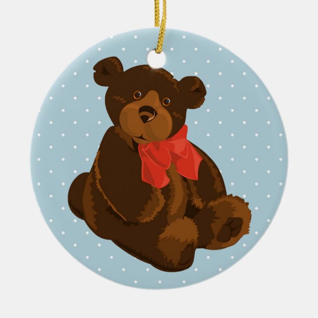 Ben the Bear Ceramic Tree Decoration (Front)