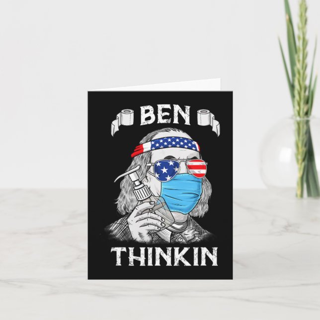 Ben Thinkin 4th Of July Fun Benjamin Franklin Patr Card (Front)