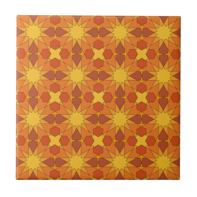 Ben Yusuf Madrasa Geometric Pattern 003 Tile (Front)