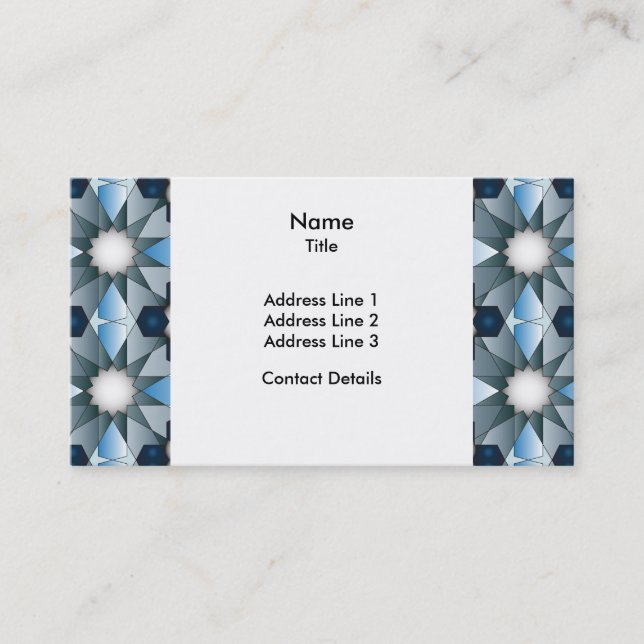 Ben Yusuf Madrasa Geometric Pattern 004 Business Card (Front)