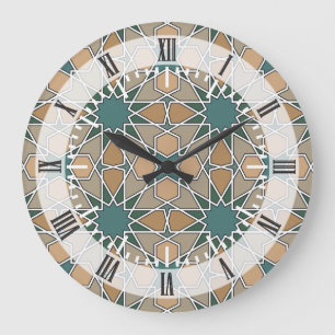 Ben Yusuf Madrasa Geometric Pattern 006 Large Clock