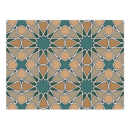 Image of Ben Yusuf Madrasa Geometric Pattern 006 Postcard