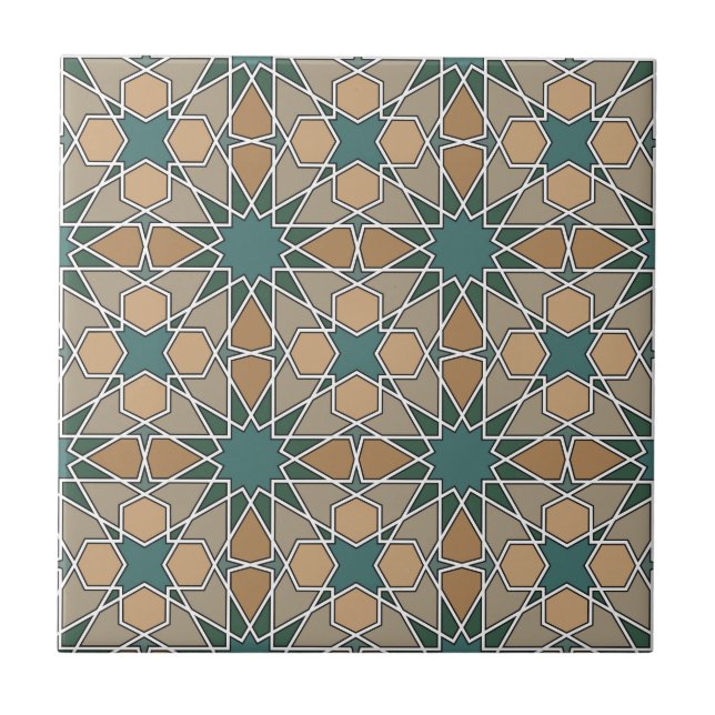 Ben Yusuf Madrasa Geometric Pattern 006 Tile (Front)