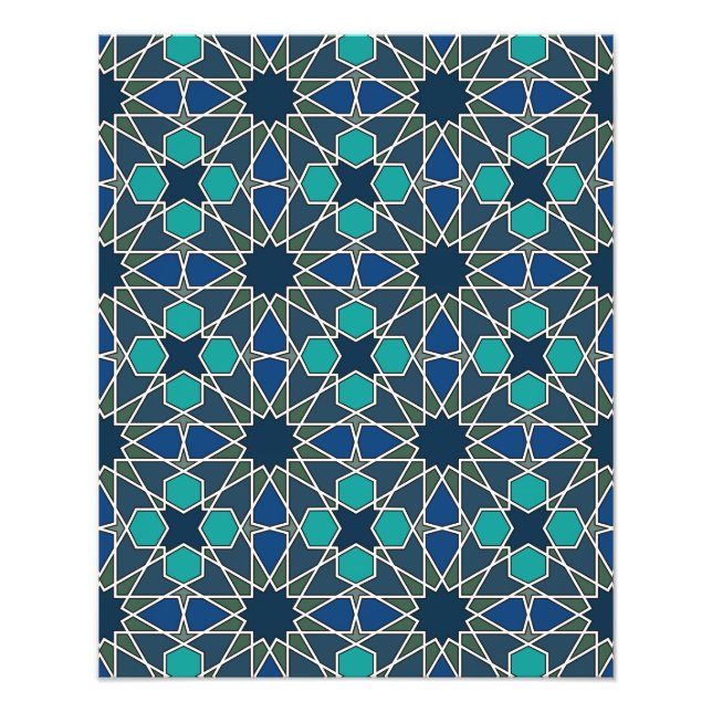 Ben Yusuf Madrasa Geometric Pattern 0-0-7 Photo Print (Front)
