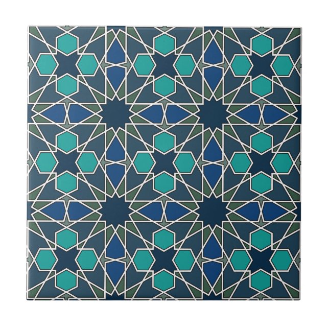 Ben Yusuf Madrasa Geometric Pattern 0-0-7 Tile (Front)