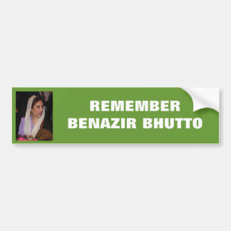 Benazir Bhutto bumper sticker #1 with photo