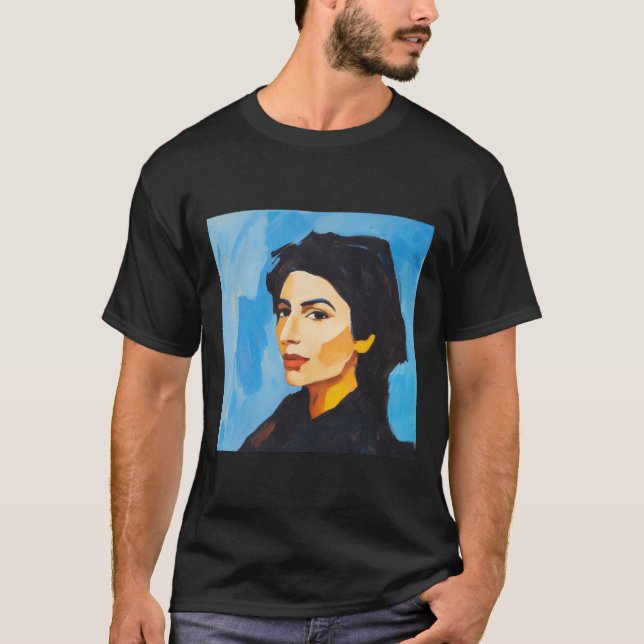 Benazir Bhutto Post-impressionist Painting Style S T-Shirt (Front)