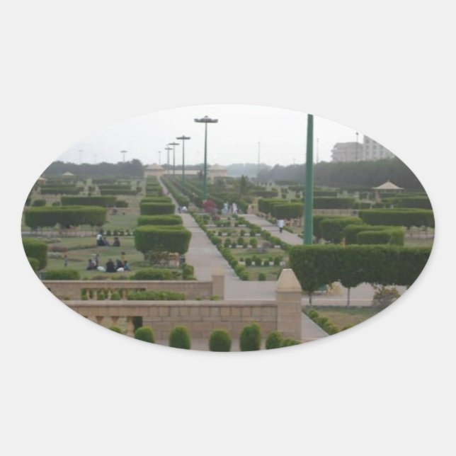 Benazir Park Scenic Landscape Print Oval Sticker (Front)