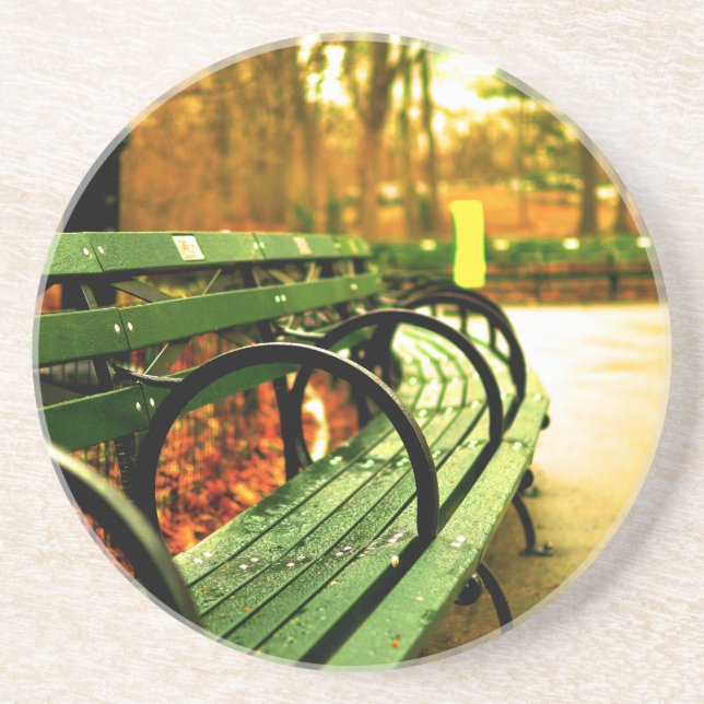 Bench at Central Park, New York City Coaster (Front)