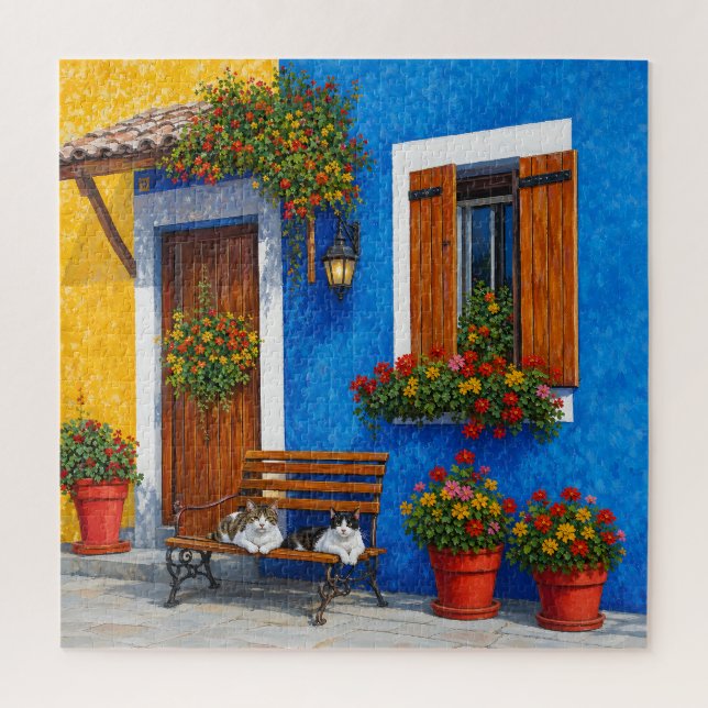 Bench Companions – Venice-Inspired Cats Puzzle  (Vertical)