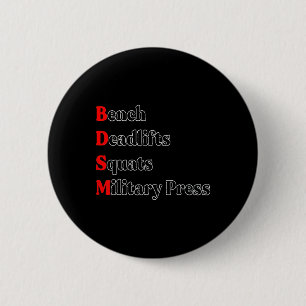 Bench Deadlift Squat Military Press Bodybuilding G 6 Cm Round Badge