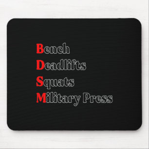 Bench Deadlift Squat Military Press Bodybuilding G Mouse Mat