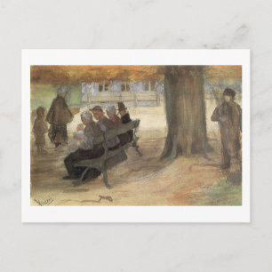 Bench, Four Persons & Baby, Van Gogh Fine Art Postcard