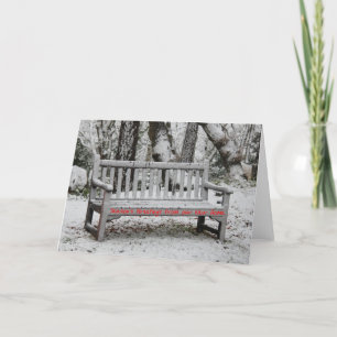 Bench in snow change of address card