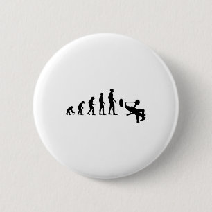 Bench Press Bodybuilding Funny Evolution Strength 6 Cm Round Badge