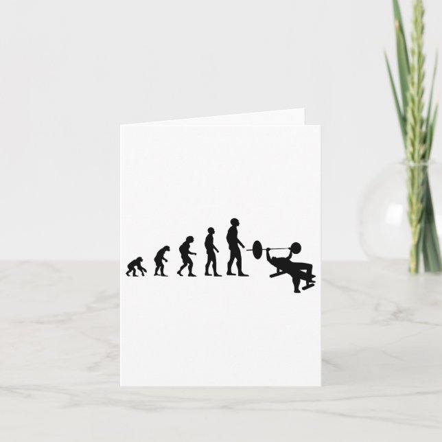 Bench Press Bodybuilding Funny Evolution Strength  Card (Front)