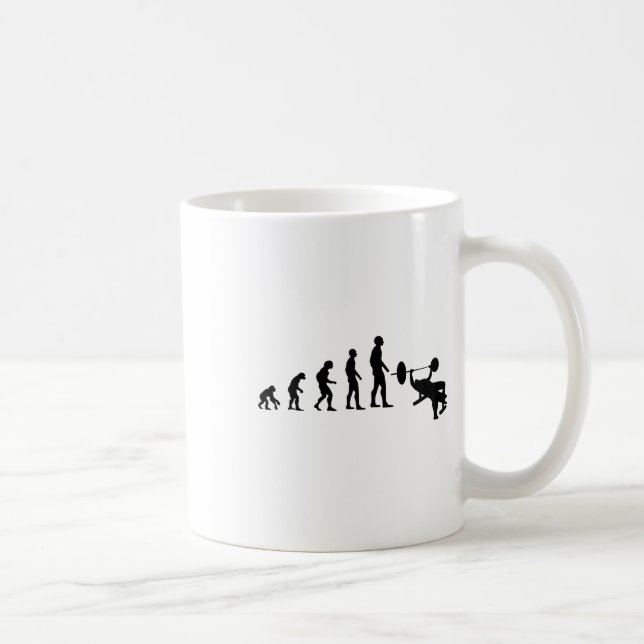 Bench Press Bodybuilding Funny Evolution Strength  Coffee Mug (Right)