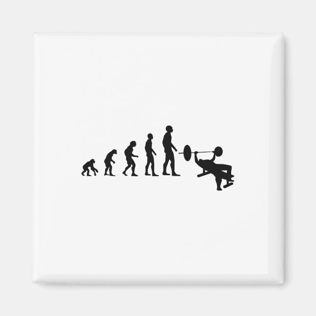 Bench Press Bodybuilding Funny Evolution Strength  Magnet (Front)
