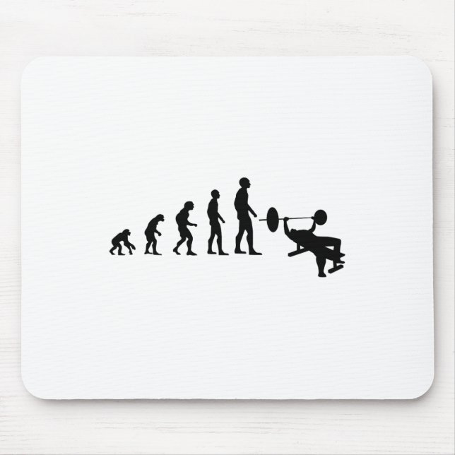 Bench Press Bodybuilding Funny Evolution Strength  Mouse Mat (Front)