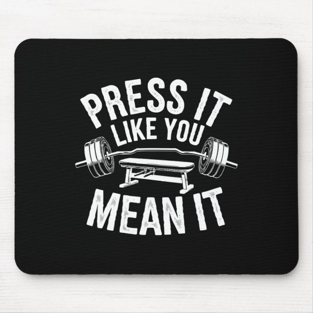 Bench Press Exercise Bodybuilding Fitness Workout  Mouse Mat (Front)