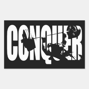 "Bench Press" Motivation - CONQUER Rectangular Sticker