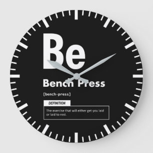Bench Press - Periodic Table - Funny Gym Meme Large Clock