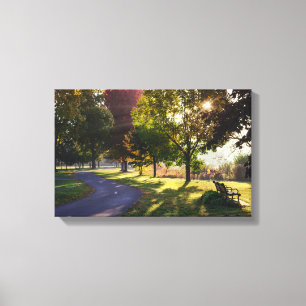 Bench & Sunbeams 17x11 .75" Canvas Print