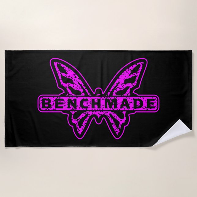 Benchmade Knives Neon Pink Butterfly  Hand Towel (Front)