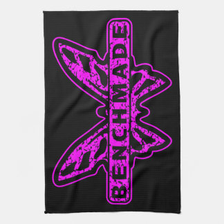 Benchmade Knives Neon Pink Butterfly  Tea Towel