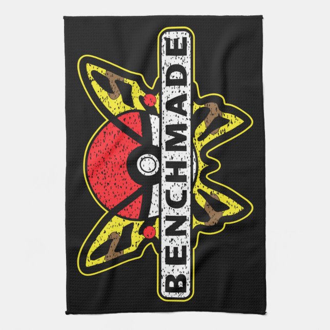 Benchmade Knives Yellow Anime Butterfly  Tea Towel (Vertical)